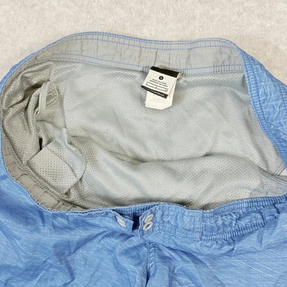 Nike Mens Blue Heathered Swim Trunks Large Swoosh Logo Board Shorts Size S